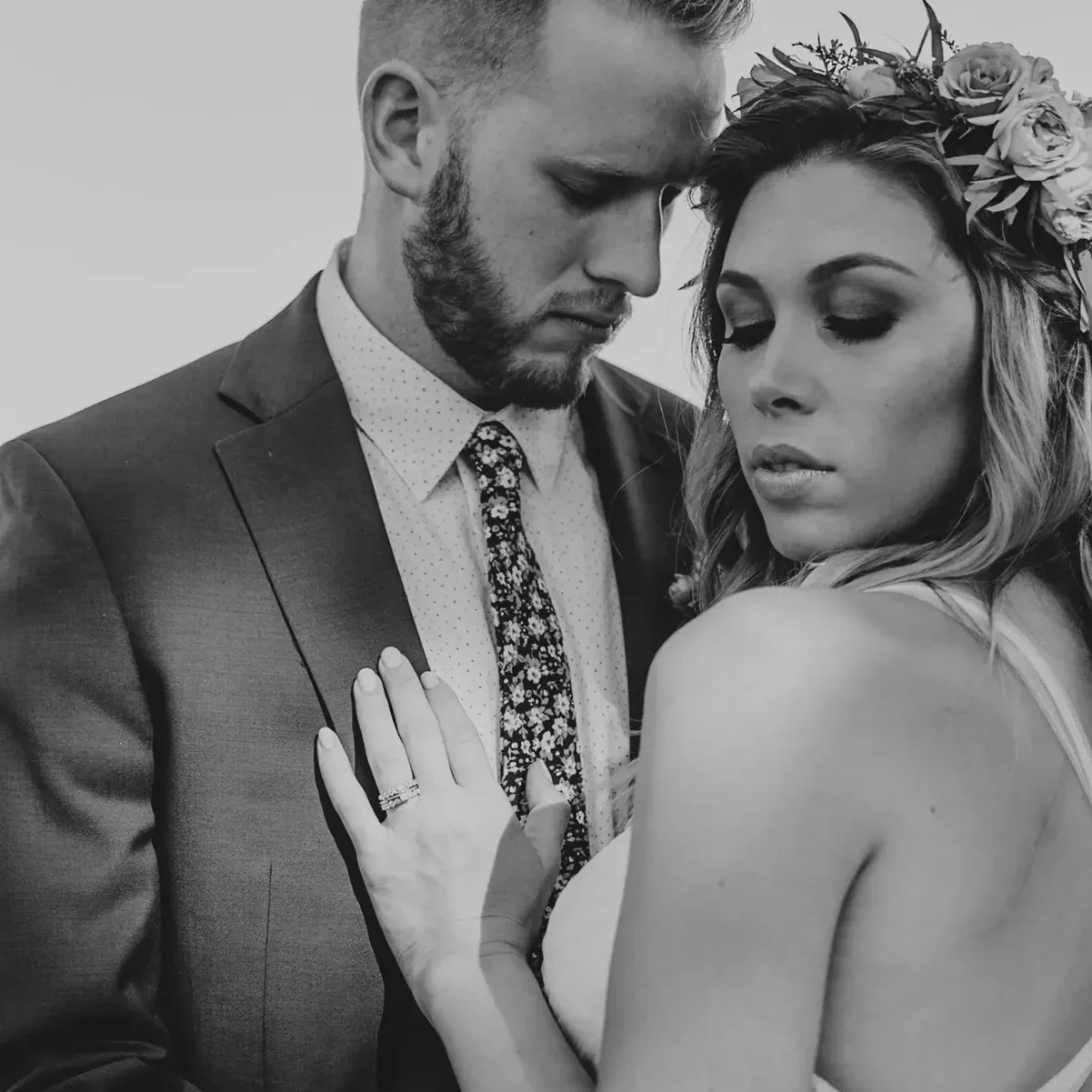 Evy + Ramsey intimate wedding portrait