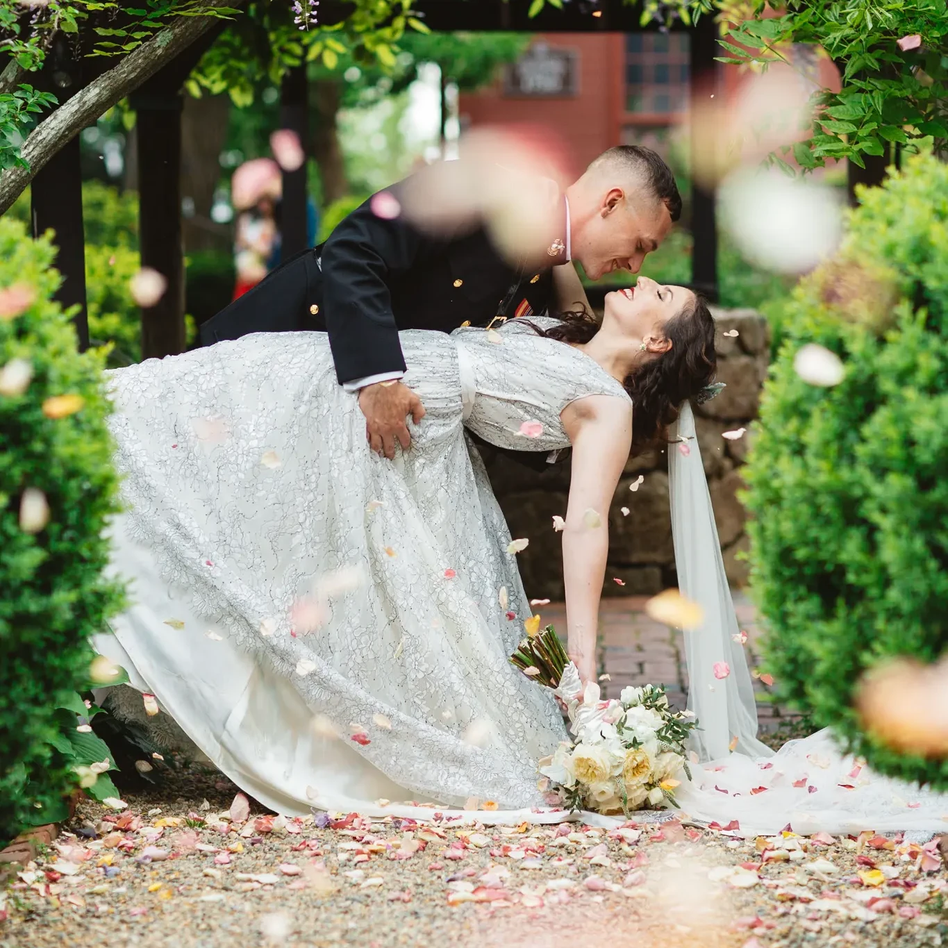 Kelly + James wisteria garden dip